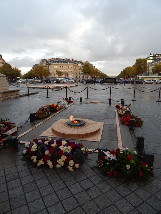 Tomb of the unknown soldier at Arc de Triomphe.  Buried following WW I.