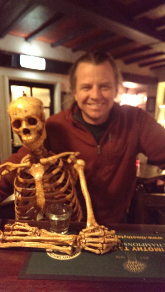 With one of the resident undead at the Golden Fleece Pub